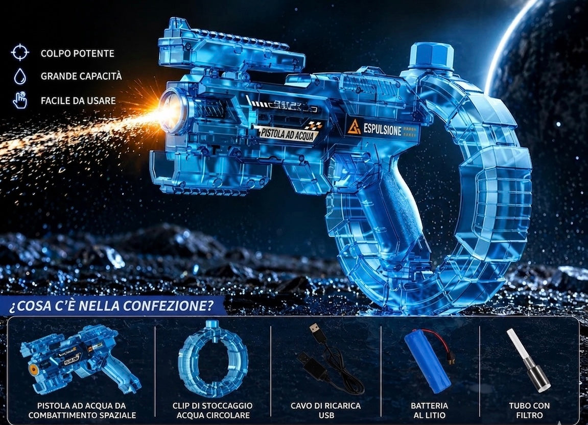 Aquastrike – pistola ad acqua elettrica con luci LED